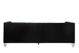 Heibero Contemporary Sofa with 2 Pillows Black Velvet(#) 56995-ACME