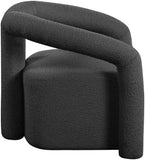 Otto Boucle Fabric / Metal / Plywood / Foam Contemporary Black Boucle Fabric Accent Chair - 33.5" W x 29.5" D x 27.5" H