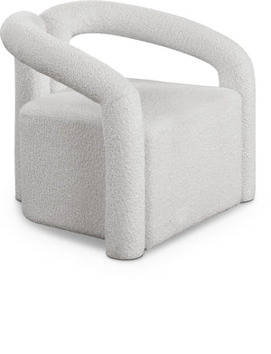 Otto Boucle Fabric / Metal / Plywood / Foam Contemporary Cream Boucle Fabric Accent Chair - 33.5" W x 29.5" D x 27.5" H