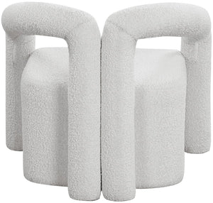 Otto Boucle Fabric / Metal / Plywood / Foam Contemporary Cream Boucle Fabric Accent Chair - 33.5" W x 29.5" D x 27.5" H
