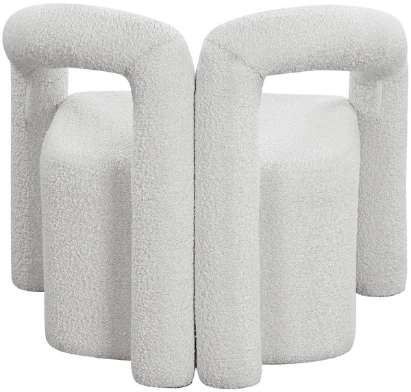 Otto Boucle Fabric / Metal / Plywood / Foam Contemporary Cream Boucle Fabric Accent Chair - 33.5" W x 29.5" D x 27.5" H