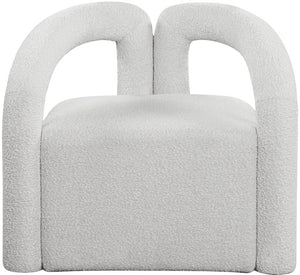 Otto Boucle Fabric / Metal / Plywood / Foam Contemporary Cream Boucle Fabric Accent Chair - 33.5" W x 29.5" D x 27.5" H
