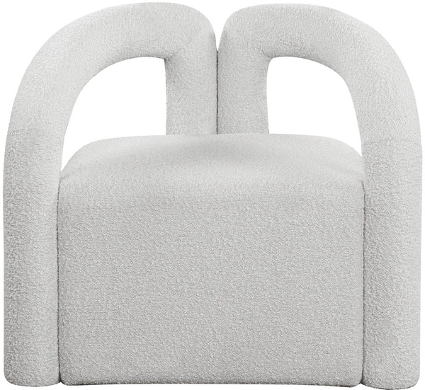 Otto Boucle Fabric / Metal / Plywood / Foam Contemporary Cream Boucle Fabric Accent Chair - 33.5" W x 29.5" D x 27.5" H