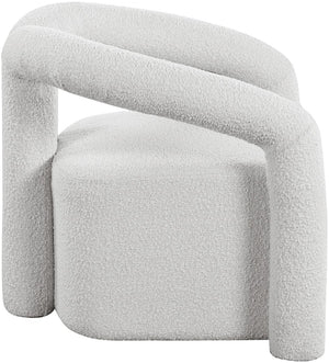 Otto Boucle Fabric / Metal / Plywood / Foam Contemporary Cream Boucle Fabric Accent Chair - 33.5" W x 29.5" D x 27.5" H