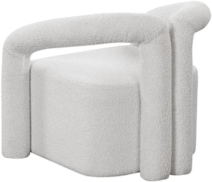 Otto Boucle Fabric / Metal / Plywood / Foam Contemporary Cream Boucle Fabric Accent Chair - 33.5" W x 29.5" D x 27.5" H