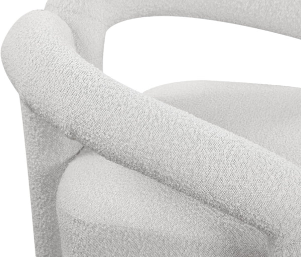 Otto Boucle Fabric / Metal / Plywood / Foam Contemporary Cream Boucle Fabric Accent Chair - 33.5" W x 29.5" D x 27.5" H