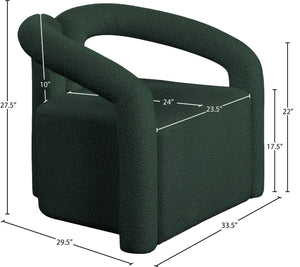 Otto Boucle Fabric / Metal / Plywood / Foam Contemporary Green Boucle Fabric Accent Chair - 33.5" W x 29.5" D x 27.5" H