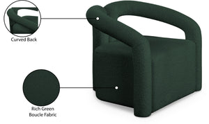 Otto Boucle Fabric / Metal / Plywood / Foam Contemporary Green Boucle Fabric Accent Chair - 33.5" W x 29.5" D x 27.5" H