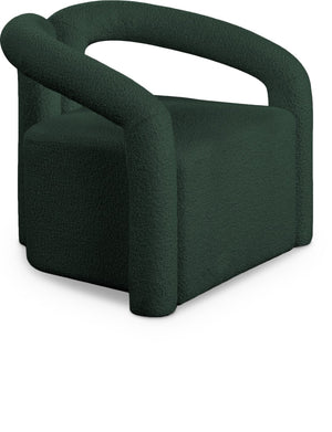 Otto Boucle Fabric / Metal / Plywood / Foam Contemporary Green Boucle Fabric Accent Chair - 33.5" W x 29.5" D x 27.5" H