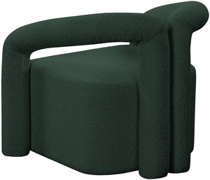 Otto Boucle Fabric / Metal / Plywood / Foam Contemporary Green Boucle Fabric Accent Chair - 33.5" W x 29.5" D x 27.5" H