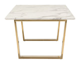 English Elm EE2621 Composite Stone, Stainless Steel Modern Commercial Grade Coffee Table White, Gold Composite Stone, Stainless Steel