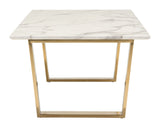 Zuo Modern Atlas Composite Stone, Stainless Steel Modern Commercial Grade Coffee Table White, Gold Composite Stone, Stainless Steel