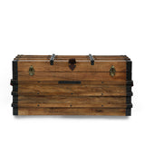 Wagner Handcrafted Boho Wood Storage Trunk with Latches