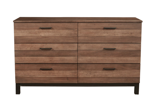 Weston Dresser - Rustic Pine Finish, 6 Spacious Drawers & Felt Lining for Cozy Bedroom Storage