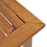 Polaris Outdoor Minimalist Acacia Wood Rectangle Bar Table - Teak Finish Noble House