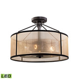 Diffusion 18'' Wide 3-Light Semi Flush Mount - Oil Rubbed Bronze