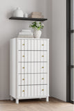 Alpine Furniture Stapleton 5 Drawer Chest, White 2090-05 White Mahogany Solids & Veneer 27.5 x 20 x 48