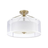 Diffusion 18'' Wide 3-Light Semi Flush Mount - Aged Silver