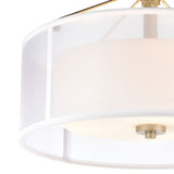 Diffusion 18'' Wide 3-Light Semi Flush Mount - Aged Silver