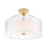 Diffusion 18'' Wide 3-Light Semi Flush Mount - Aged Silver