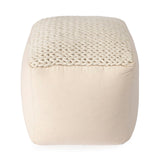 Butler Specialty Fernandos Woven Pouffe XRT Beige Diamond Cotton, Wool, Thermocol Beans 5705984-BUTLER