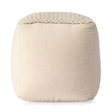 Butler Specialty Fernandos Woven Pouffe XRT Beige Diamond Cotton, Wool, Thermocol Beans 5705984-BUTLER