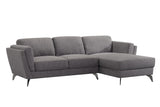 Beckett Contemporary Sectional Sofa Gray Fabric (H31088 Series / H31088-14 Grey) • METAL Leg] Stainless Steel (Stainless Steel # KA0537A) 57155-ACME