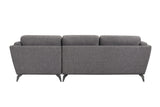 Beckett Contemporary Sectional Sofa Gray Fabric (H31088 Series / H31088-14 Grey) • METAL Leg] Stainless Steel (Stainless Steel # KA0537A) 57155-ACME