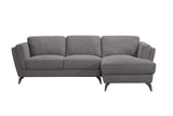 Beckett Contemporary Sectional Sofa Gray Fabric (H31088 Series / H31088-14 Grey) • METAL Leg] Stainless Steel (Stainless Steel # KA0537A) 57155-ACME