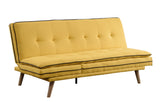 Savilla Contemporary Adjustable Sofa Yellow Linen(#AF05-5, 18 RMB/m) & Oak Finish 57160-ACME