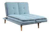 Savilla Contemporary Adjustable Sofa Blue Linen(#AF05-9, 18 RMB/m) & Oak Finish 57162-ACME