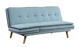 Savilla Contemporary Adjustable Sofa Blue Linen(#AF05-9, 18 RMB/m) & Oak Finish 57162-ACME