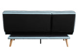 Savilla Contemporary Adjustable Sofa Blue Linen(#AF05-9, 18 RMB/m) & Oak Finish 57162-ACME