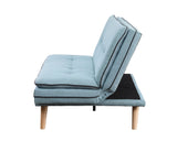 Savilla Contemporary Adjustable Sofa Blue Linen(#AF05-9, 18 RMB/m) & Oak Finish 57162-ACME