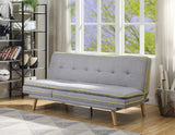 Savilla Contemporary Adjustable Sofa Gray Linen(#AF05-24, 18 RMB/m) & Oak Finish 57164-ACME