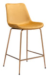 Zuo Modern Tony 100% Polyester, Plywood, Steel Modern Commercial Grade Counter Stool Yellow, Gold 100% Polyester, Plywood, Steel