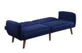 Bernstein Contemporary Adjustable Sofa Blue Linen(#LT-02) & Walnut Finish 57190-ACME