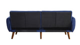 Bernstein Contemporary Adjustable Sofa Blue Linen(#LT-02) & Walnut Finish 57190-ACME