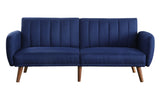 Bernstein Contemporary Adjustable Sofa Blue Linen(#LT-02) & Walnut Finish 57190-ACME