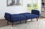 Bernstein Contemporary Adjustable Sofa Blue Linen(#LT-02) & Walnut Finish 57190-ACME