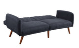 Bernstein Contemporary Adjustable Sofa Gray Linen(#LT-01) & Walnut Finish 57192-ACME