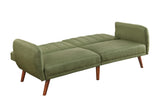 Bernstein Contemporary Adjustable Sofa Green Linen(#LT-03) & Walnut Finish 57194-ACME