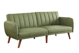 Bernstein Contemporary Adjustable Sofa Green Linen(#LT-03) & Walnut Finish 57194-ACME