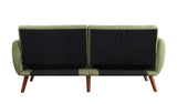 Bernstein Contemporary Adjustable Sofa Green Linen(#LT-03) & Walnut Finish 57194-ACME