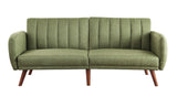 Bernstein Contemporary Adjustable Sofa Green Linen(#LT-03) & Walnut Finish 57194-ACME