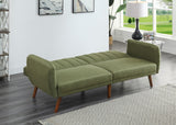 Bernstein Contemporary Adjustable Sofa Green Linen(#LT-03) & Walnut Finish 57194-ACME