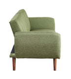 Bernstein Contemporary Adjustable Sofa Green Linen(#LT-03) & Walnut Finish 57194-ACME