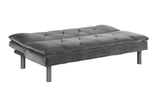 Cilliers Contemporary Adjustable Sofa Gray Velvet(#CC250-26, 2 USD/m) & Chrome Finish 57195-ACME