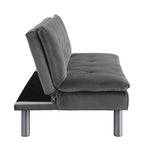 Cilliers Contemporary Adjustable Sofa Gray Velvet(#CC250-26, 2 USD/m) & Chrome Finish 57195-ACME