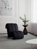 Swoon Faux Sheepskin / Oak Veneer / MDF / Foam Contemporary Black Faux Sheepskin Accent Chair - 25.5" W x 35.5" D x 30" H